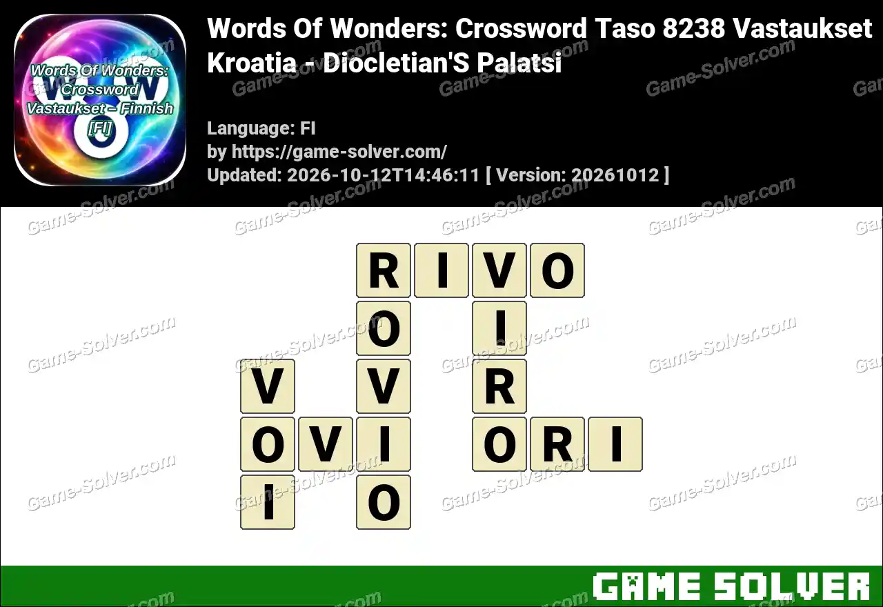 Words Of Wonders: Crossword Taso 8238 Vastaukset – Kroatia – Diocletian’S Palatsi